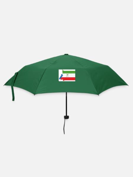 Flagge Äquatorialguinea, Map - Regenschirm (klein) - Flaschengrün