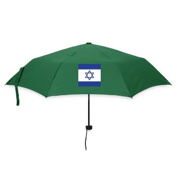 Israel-Flagge, Davidstern, jüdisches Staatsgeschenk - Regenschirm (klein) - Flaschengrün - Vorne
