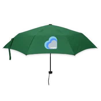 Blaues veganes Herz - Regenschirm (klein) - Flaschengrün - Vorne