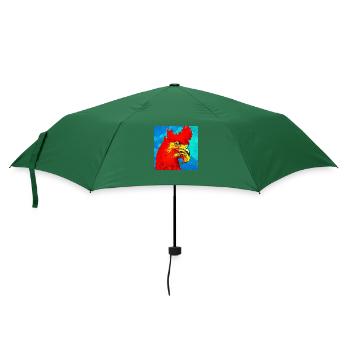 Illustration eines Hahns im Van-Gogh-Stil - Regenschirm (klein) - Flaschengrün - Vorne