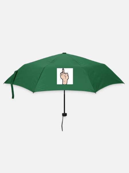 middle finger up cartoon - Regenschirm (klein) - Flaschengrün