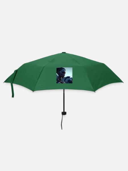 Krieger einer Cyber-Punk-Welt - Regenschirm (klein) - Flaschengrün