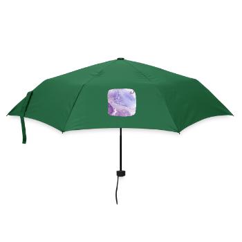 Zauberhaftes rosa Aquarell: Einhorn & Feen - Regenschirm (klein) - Flaschengrün - Vorne