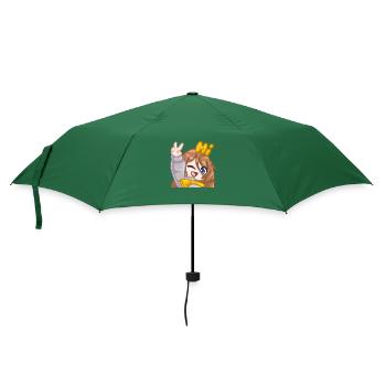 PillowG1rl Emote mit Hi und Peace-Zeichen - Regenschirm (klein) - Flaschengrün - Vorne