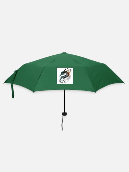 Rauchiger Stammesdrache - Regenschirm (klein) - Flaschengrün