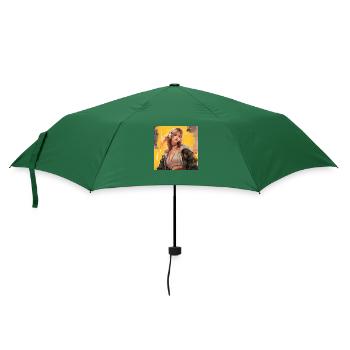 Japan Manga Women - Regenschirm (klein) - Flaschengrün - Vorne