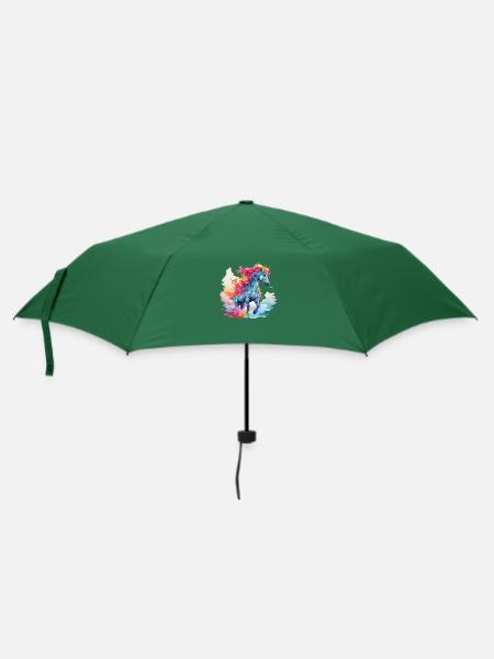im bunten Galopp - Regenschirm (klein) - Flaschengrün
