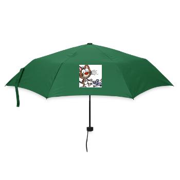 Katze und Maus - Regenschirm (klein) - Flaschengrün - Vorne