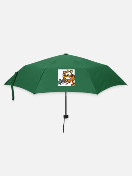 Katze und Maus - Regenschirm (klein) - Flaschengrün