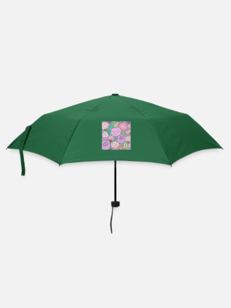 Blumenmuster Blumen - Regenschirm (klein) - Flaschengrün