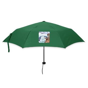 Walross Klimawandel - Regenschirm (klein) - Flaschengrün - Vorne