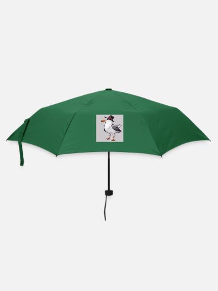Möwe an Weihnachten - Regenschirm (klein) - Flaschengrün
