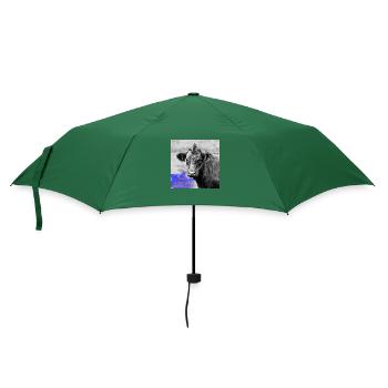 Rind mit lustigem Spruch - Regenschirm (klein) - Flaschengrün - Vorne