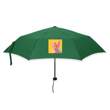 Katze, katzenmotiv - Regenschirm (klein) - Flaschengrün - Vorne