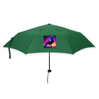 Krähen-/Rabenkunst - Regenschirm (klein) - Flaschengrün - Vorne