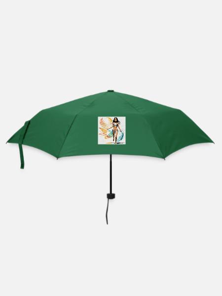 Hawaiianisches Surfer Girl - Regenschirm (klein) - Flaschengrün