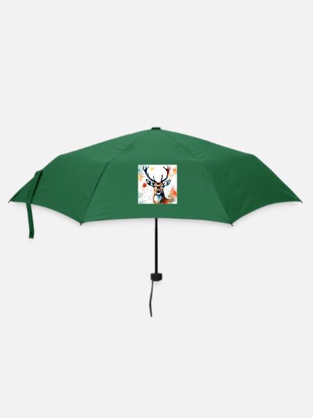 Hirsch gemälde - Regenschirm (klein) - Flaschengrün