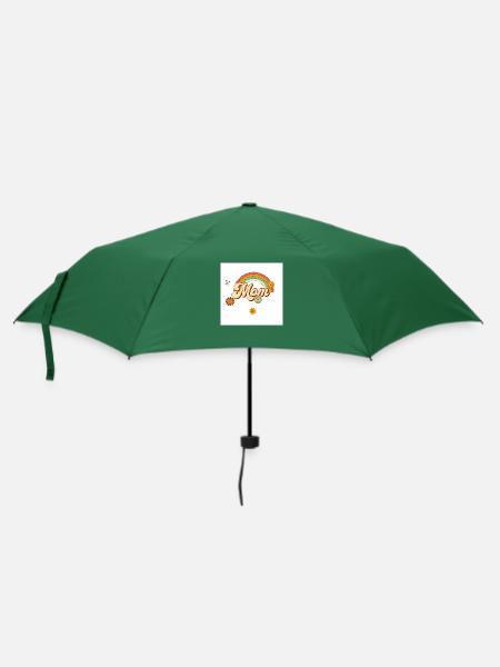 Retro Hippie Groovy Mama - Regenschirm (klein) - Flaschengrün