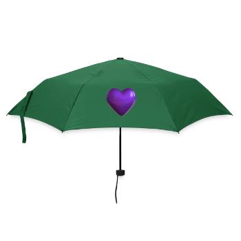 Lila Herz - Regenschirm (klein) - Flaschengrün - Vorne