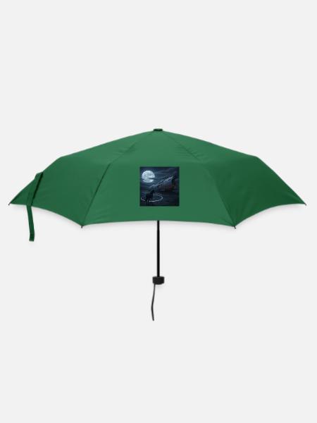 Nachtflug ins Ungewisse - Regenschirm (klein) - Flaschengrün