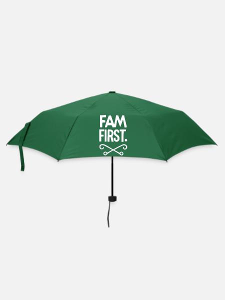 Fam zuerst - Regenschirm (klein) - Flaschengrün