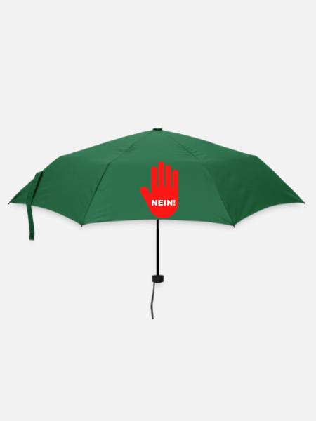 hand rot stop nein halt - Regenschirm (klein) - Flaschengrün