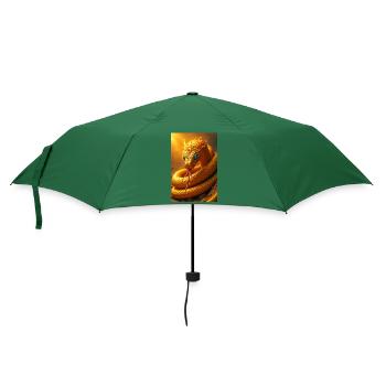 Mehen, der goldene Schlangengott, schlängelte sich um Ras Sonne - Regenschirm (klein) - Flaschengrün - Vorne