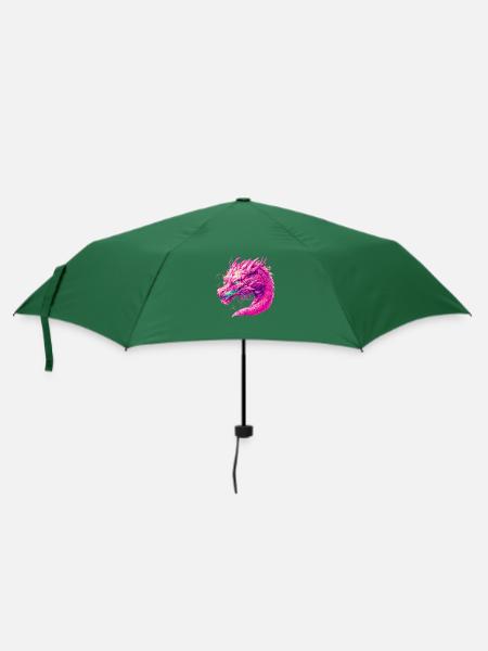 Pinker Drache - Regenschirm (klein) - Flaschengrün