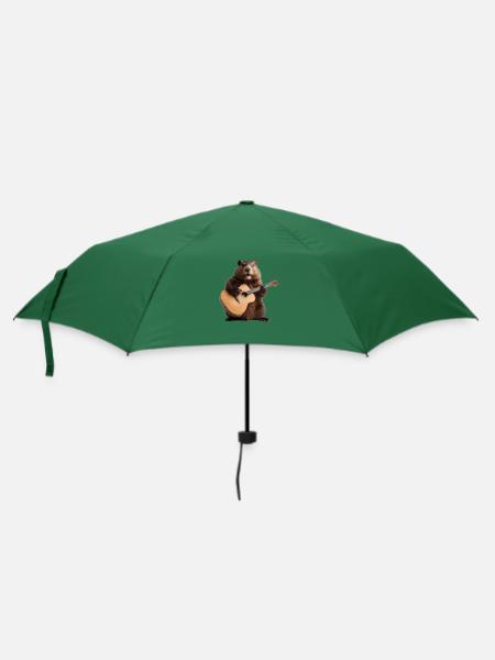 Biber Murmeltier Gitarre - Regenschirm (klein) - Flaschengrün