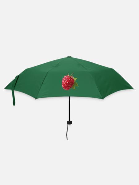 rote Himbeere - Regenschirm (klein) - Flaschengrün