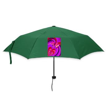 Psychedelisches Herz - Regenschirm (klein) - Flaschengrün - Vorne