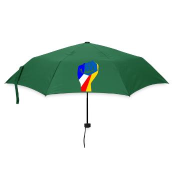 Ukrainische und französische Flagge Ich unterstütze die Ukraine - Regenschirm (klein) - Flaschengrün - Vorne