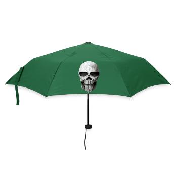 Totenkopf Metall - Regenschirm (klein) - Flaschengrün - Vorne
