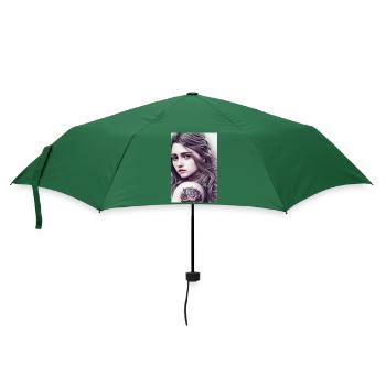 Tattoo Girl - Regenschirm (klein) - Flaschengrün - Vorne