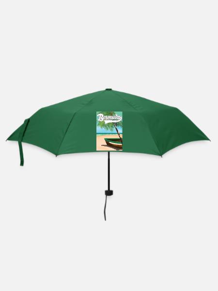 Bermuda Urlaubsplakat - Regenschirm (klein) - Flaschengrün