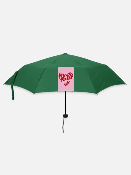 love yourself - Regenschirm (klein) - Flaschengrün