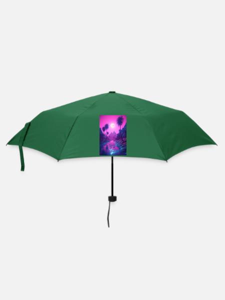 Vaporwave Visionen aus Kunst und Ästhetik - Regenschirm (klein) - Flaschengrün