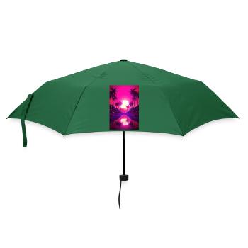 Eine Synthwave Erkundung vom Retrowave Paradies - Regenschirm (klein) - Flaschengrün - Vorne