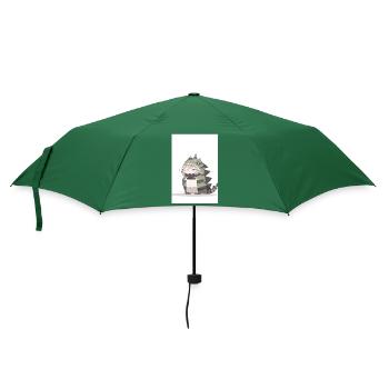 Dino Cutie: Charmante Zeichnung eines süßen Anime-Mädchens - Regenschirm (klein) - Flaschengrün - Vorne