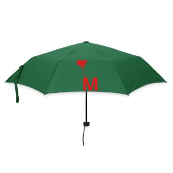 Buchstabe m Herz - Regenschirm (klein) - Flaschengrün - Vorne