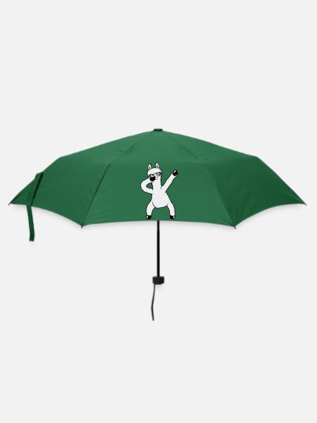 Lustiges Dabbing Dab Dance Lama Coole Sonnenbrille - Regenschirm (klein) - Flaschengrün