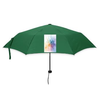 Wasserfarben abstrakt, Aquarell-Kunst farbig - Regenschirm (klein) - Flaschengrün - Vorne