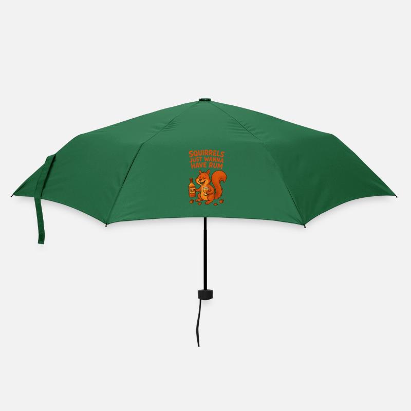 Squirrel with Rum and Humor - Umbrella (small) - bottlegreen