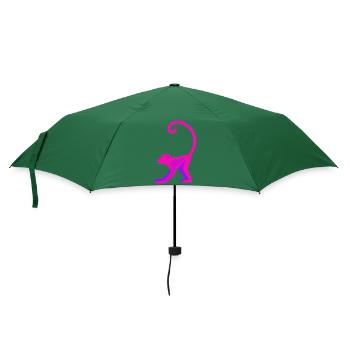 Neon Pink Monkey - Regenschirm (klein) - Flaschengrün - Vorne