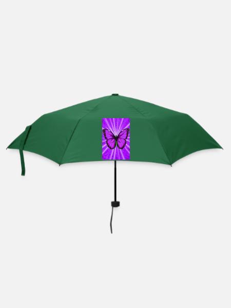 Schmetterling - Regenschirm (klein) - Flaschengrün