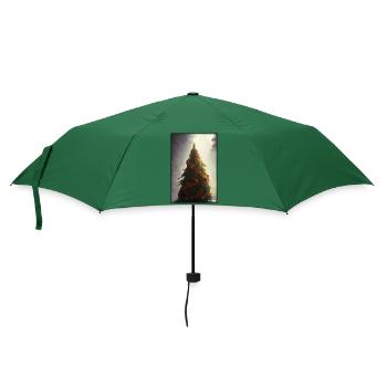 Weinachten Weihnachtsbaum weihnachtlich Winter - Regenschirm (klein) - Flaschengrün - Vorne