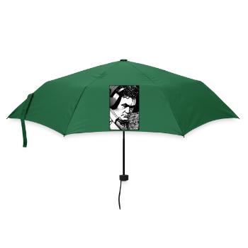 Ludwig van Beethoven DJ Kopfhörer Musik Party - Regenschirm (klein) - Flaschengrün - Vorne