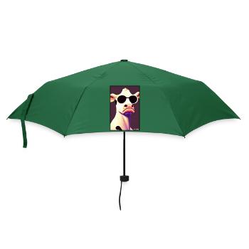 Kuh Sonnenbrille Tierwelt Bauernhof Milchkuh - Regenschirm (klein) - Flaschengrün - Vorne