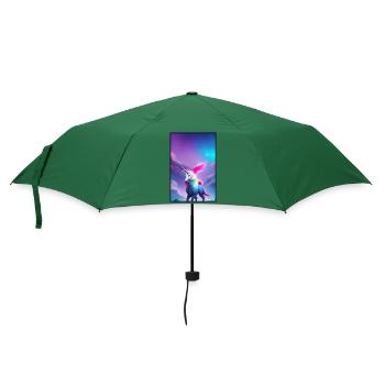 Einhorn Regenbogen Magie Märchen Fabeltier - Regenschirm (klein) - Flaschengrün - Vorne