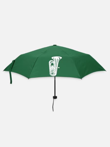 Tuba mit tiefstem Ton aller Blechblasinstrumente - Regenschirm (klein) - Flaschengrün